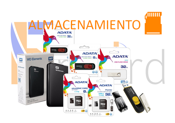 Venta de dispositivos de almacenamiento.